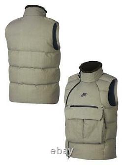 $200 Nike Sportswear Nsw Tech Pack Down Fill Sherpa Vest 928909-004 Stucco XL