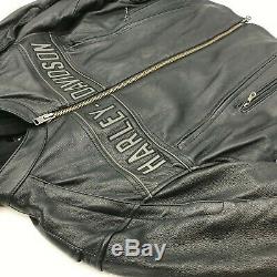 $525 NEW WithTAGS Harley Davidson ROAD WARRIOR Reflective Leather Jacket XL Hoodie