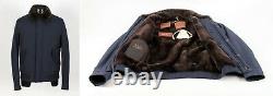 $8500 NWT LORO PIANA CENTRAL PARK Castorino Beaver Fur Lined Bomber Blue S