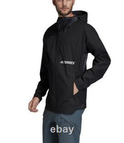 Adidas Men Terrex 2.5 Layer Zupahike Rain Jacket Hiking Running Black Fj9366 M