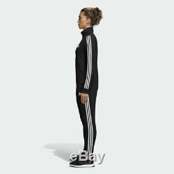 Adidas Women WTS Team Sports Track Suit Jacket Pants Black White 3 Stripe DV2431