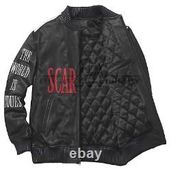 Al Pacinoo Mens Scarface Fashion Bomber Real Biker Leather Jacket