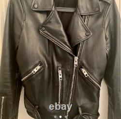 AllSaints Balfern Leather Biker Jacket Size 10