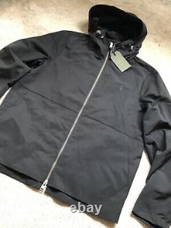 All Saints Black Darley Hooded Zip Coat Jacket Overcoat Xs L XL New & Tags