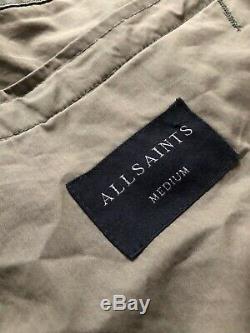 All Saints Khaki Brown Logan Zip Coat Jacket Overcoat M L XL XXL New Tags