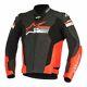 Alpinestars Fuji Black Red Leather Motorcycle Jacket New