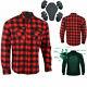 Australian Bikers Gear Motorcycle Flannel Shirt Lined With Kevlar And Ce Armoure