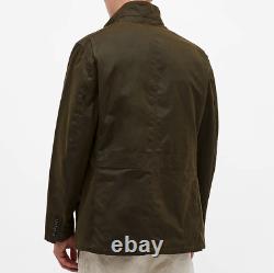 BARBOUR LUTZ Mens Waxed Jacket in Olive Rugged Sophistication MSRP$475
