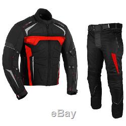 BIKER Waterproof Motorbike Motorcycle 2 piece Riding Suit Jacket Trouser Armours