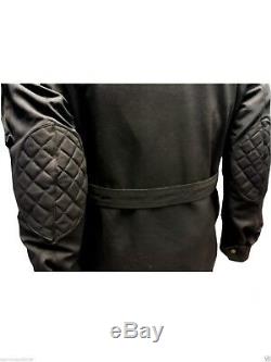 BLACK COTTON WAXED Motorcycle, Motorbike wax cotton, WP Lined ARMOUR BIKER JACKET