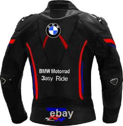 BMW Leather Motorcycle Motorbike Racing Ride Bike Sports Cowhide Men Jacket