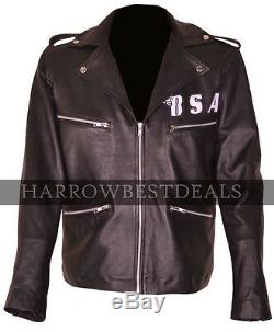BSA George Michael Faith Rockers Revenge Biker Faux and Real Leather Jacket
