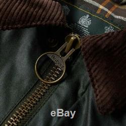 Barbour Waxed Jacket Coat Heskin Sage Olive MWX1224NY91 New Large L Tartan