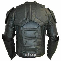 Batman Beyond Batman Costume Removable Armored Genuine Leather Motorcycle Jacket