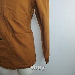 Beams Mens Brown Canvas Jacket Button Front Single Breasted Multipockets Size S