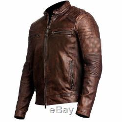 Best Selling Cafe Racer 1 Motorcycle Vintage Brown Biker Genuine Leather Jacket