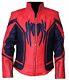 Bestzo Men's Fashion Spiderman New Homecoming Leather Jacket Red/blue Xs-5xl