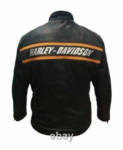 Bill Goldberg Harley Davidson Biker Leather Jacket