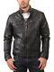 Black Men's Genuine Soft Lambskin Leather Jacket Handmade Motorcycle Biker Wear