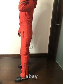 Bogner red womens ski snowboard jacket suit size XS -S, slim, fur trim