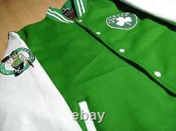 Boston Celtics Lettermen Varsity Jacket With Leather Sleeves