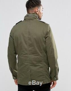 Brand New Diesel Cotton Green Olive Khaki Rico LLC Military Field Jacket Men