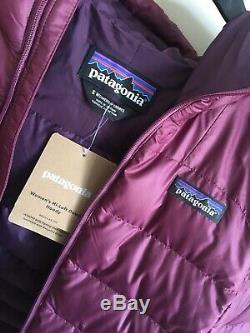 Brand New Womens Patagonia Hi-loft Sweater Down Hoody Jacket Burgundy