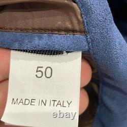 Brunello Cucinelli suede blue Jacket size 50 56 (100% Authentic&New)
