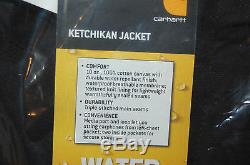 Carhartt mens ketchikan jacket waterproof breathabl cotton canvas black 3xl hood