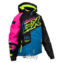 Castle X Men's Code G5 Snowmobile Jacket Blue/Pink Glo/Hi Vis