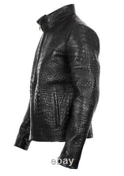Crocodile Print Leather jacket for Men Crocodile Leather Jacket