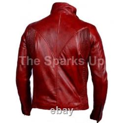 DAREDEVIL Stylish Ben Affleck Classic Cosplay Red Biker Leather Jacket ALL SIZES