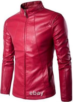 Designer Elegant Men's Leather Decent Genuine Lambskin Soft Bomber Racer Jacket