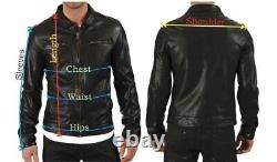 Designer Elegant Men's Leather Decent Genuine Lambskin Soft Bomber Racer Jacket