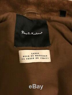 Deus Ex Machina Tan Suede Leather Jacket Size Large