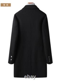 Double-Sided Woolen Coat Men's Slim-Fit Mid-Length Cashmere Windbreaker Jackets