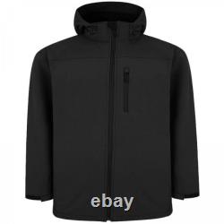 Espionage Men's Big Size Soft Shell Hodded Jacket in Black 2XL to 8XL