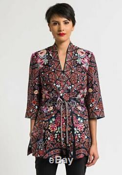 Etro Paisley and Floral Open Jacket with Tassel Belt Size IT42 US6 MSRP $2,065