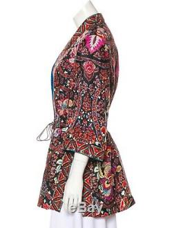 Etro Paisley and Floral Open Jacket with Tassel Belt Size IT42 US6 MSRP $2,065