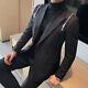 Fashion Men's Zipper Decoration Punk Handsome Suit Jacket Double Breasted Coat