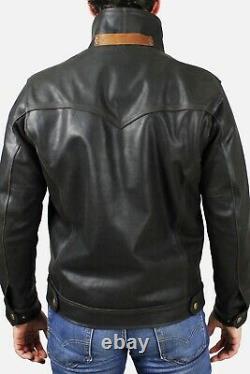 Frye Leather Trucker Jacket Moto Motorcycle Biker Size 2XL / XXL