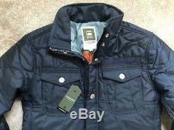 G-star Raw Men's Saru Blue Filch Padded Zip Jacket Coat Small New & Tags