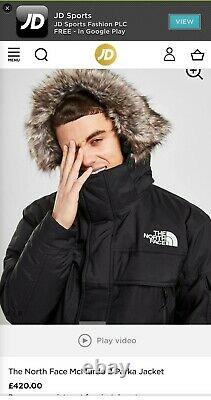 Genuine North Face McMurdo 2 Parka Down Padded Jacket TNF Black S RRP£420
