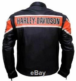 Harley Davidson Biker Victoria Lane Style Genuine Cow Leather Jacket
