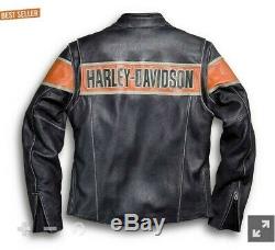 Harley Davidson Biker Victoria Lane Style Genuine Cow Leather Jacket