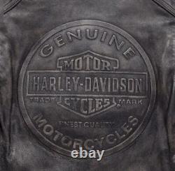 Harley Davidson Men Dauntless Convertible 2 in 1 Genuine Cow Leather Jacket