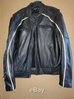 Harley Davidson Men Reflective Willie G Skull Black Leather Jacket with liner NEW