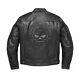 Harley Davidson Men's Blouson Cuir Skull Reflective Jacket Biker Leather Jacket