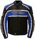 Harley Davidson Men's Classic Blue Cruiser Jacket Motorcycle Real Leather Jacket