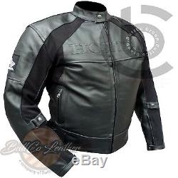 Honda 5524 Black Motorbike Motorcycle Biker Racing REAL Leather Armour Jacket